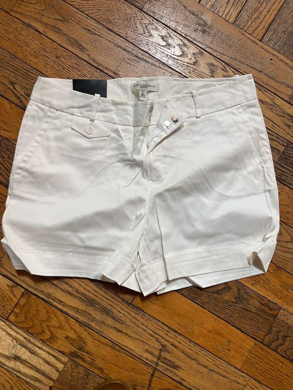 Banana Republic White High-Waist Tailored Shorts